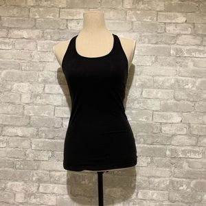 Nike Black Sports Running Active Racerback Tank Top Shirt Built in Shelf Bra Gym